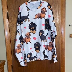 Cute Dog Print  Light Weight Sweatshirt